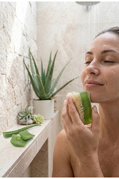 HB LİFE Doğal Kabak Lifli Aloe Vera Sabunu 110 Gr Peeling Etkili Cilt Temizleyici El Yapımı