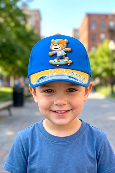 AYDINER TEKSTİL 3D Rotatable Skateboarder Teddy Bear Figured Fun Boy Hat