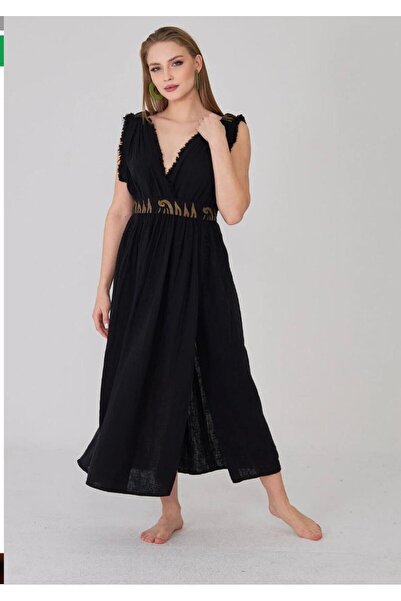 Paydey Φόρεμα παραλίας μίντι από ύφασμα μουσελίνας Helen Model