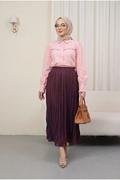 Modamorfo Φούστα με ελαστική μέση - μπορντό