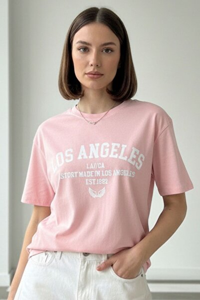 Mood Lab Μπλουζάκι με στάμπα Los Angeles, κοντομάνικο, με λαιμόκοψη ποδηλάτου...