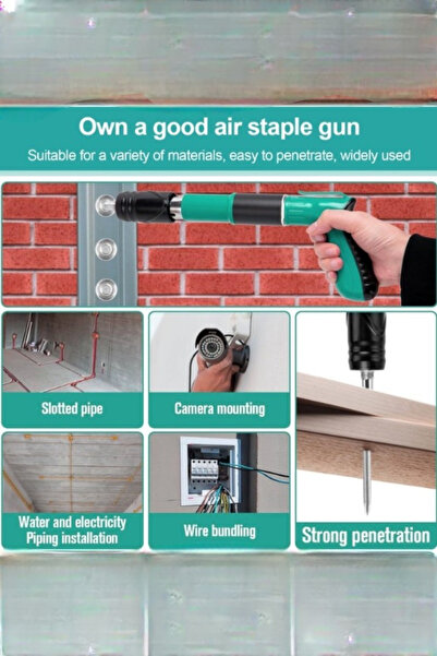 Otto Pistol Cuie Manual 5 Nivele Putere Cu Rigla Pentru Beton Lemn Fier 100 Cuie Set