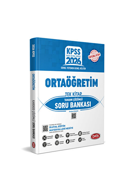 Data Yayınları KPSS Genel Yetenek Genel Kültür Ortaöğretim Tek Kitap Karekod ...