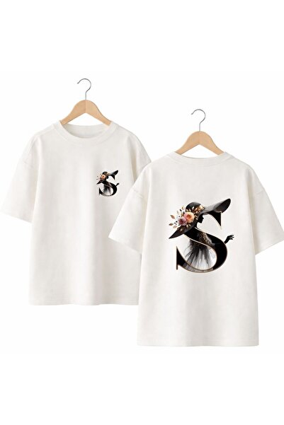 playwear Girl S Letter Printed Back and Chest 100% Cotton Oversize Loose Regu...