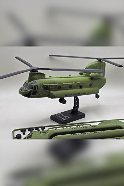 Genç 3D CH-47 Chinook Helikopter Maket Kit Kart - Estetik Dekoratif Askeri Ha...