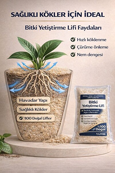 NEXVORİA 1 Litre Bitki Yetiştirme Lifi - Hava Geçirgen Kök Geliştirici Lif