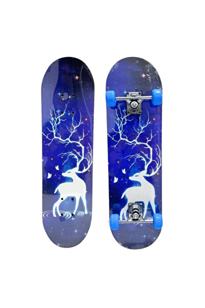 CWT Παιδικό Ξύλινο Σκέιτμπορντ, 60 εκ. - Μπλε Ελάφι