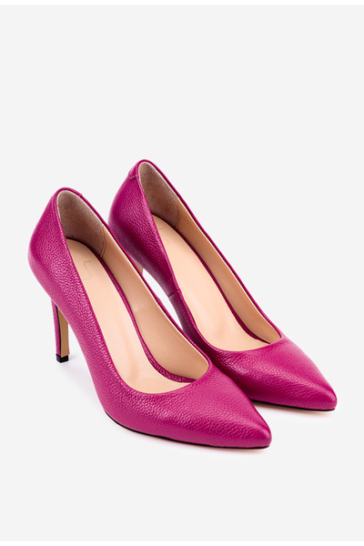 Dasha Pantofi dama NUR din piele texturata fuchsia cu toc subtire
