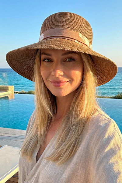 LAGRANZE Γυναικείο Φυσικό Ψάθινο Καπέλο – Με Λεπτομέρεια Μίνιμαλ Λωρίδας