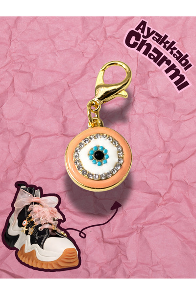 Hugs and Gifts Ayakkabı Charmı 🧿 Açık Pembe Nazar Işıltısı