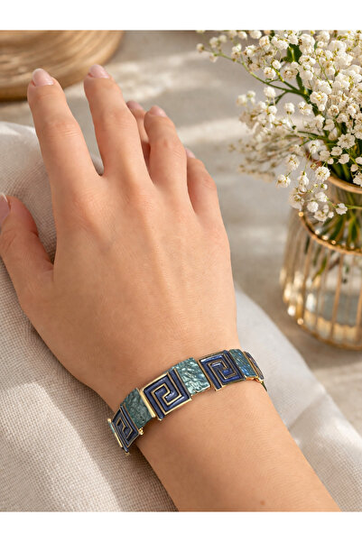 Arthesia Jewelry سوار مطاطي متعدد الألوان بنمط حلزوني مربع الشكل - تصميم عصري...