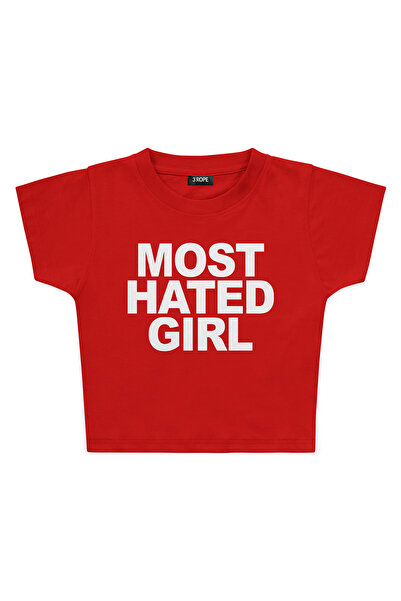 3 ROPE Most Hated Girl Printed Crop T-Shirt