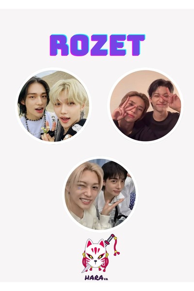 Hara Company Stray Kids Kpop Grubu Felix ve Hyunjin Rozet Seti