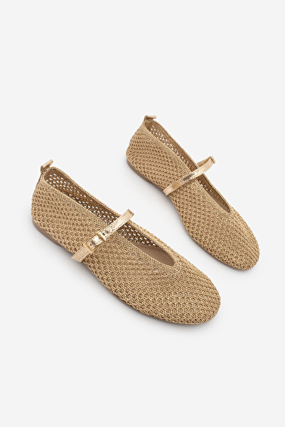 Marjin Γυναικείες μπαλαρίνες με στρογγυλή μύτη Mary Jane, πλεκτές στο χέρι, μ...