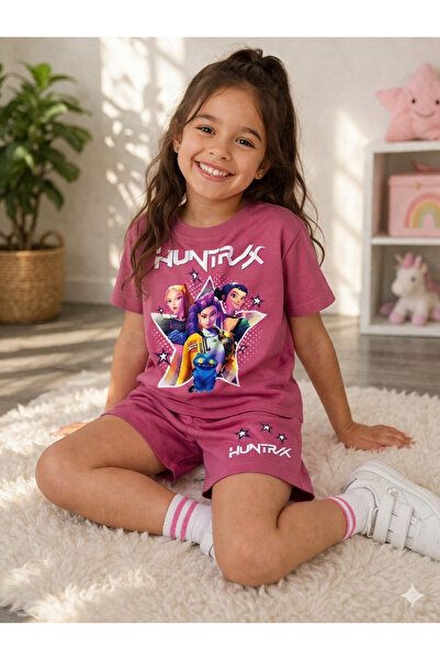 Aselin Kids Set de vară pentru fete cu pantaloni scurți imprimați