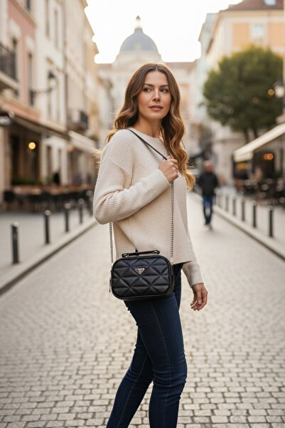 enoch Women's Crossbody Bag Quilted Patterned Chain Strap Messenger Bag