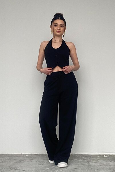 moddosa fashion Γυναικείο Σετ Δύο Τεμαχίων με Γιλέκο με Κουμπιά και Λεπτομέρε...