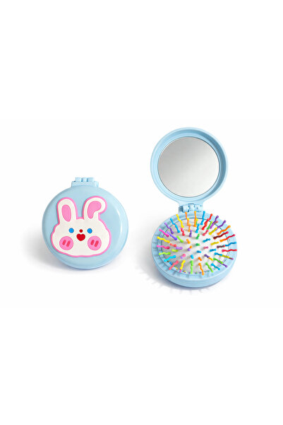 synshop Kawaii Blue Rabbit Πτυσσόμενη βούρτσα μαλλιών με καθρέφτη Γυναικεία Π...