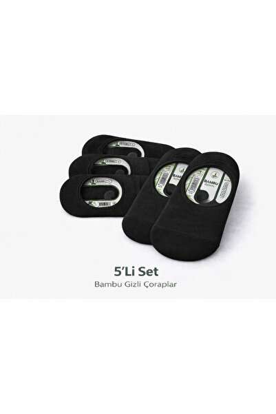 ALPİNGOMOU 5'Li Set Erkek Bambu Görünmez Çorap Dikişsiz Kaydırmaz Silikon Top...