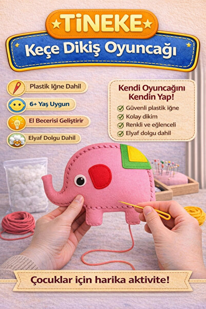 TİNEKE 1 Adet 3 Yaş Çocuklar Için Eğitici Oyuncak Kendin Yap Montessori Keçe ...