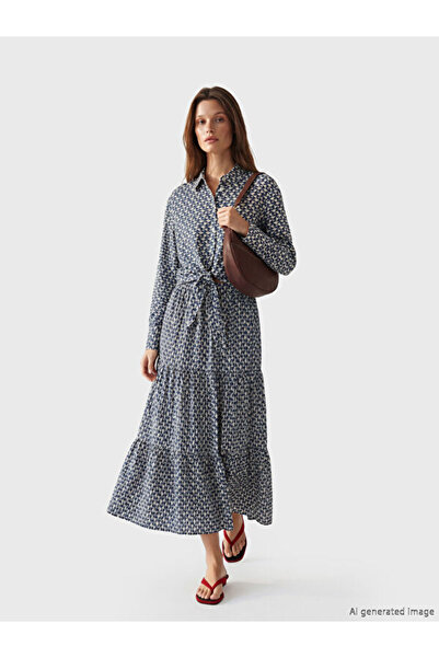 LC Waikiki Rmz Gi̇yi̇m Farkiyla Embroidered Layered Skirt with Waist Cord