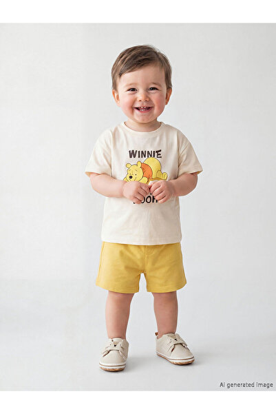 LC Waikiki Trendlucky with Difference Winnie the Pooh Printed Baby Boy Shorts...