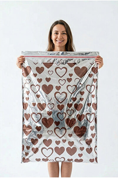 Home Kendinden Yapışkanlı Metalize Hediye Paketi Poşeti 50X70 cm 1 adet