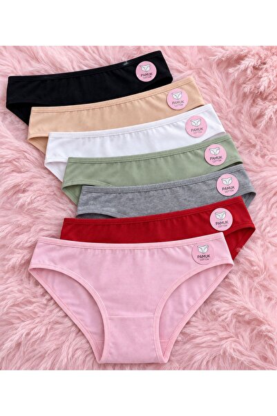 lunera Women's Multicolored Cotton Lycra Panties 7 Pack