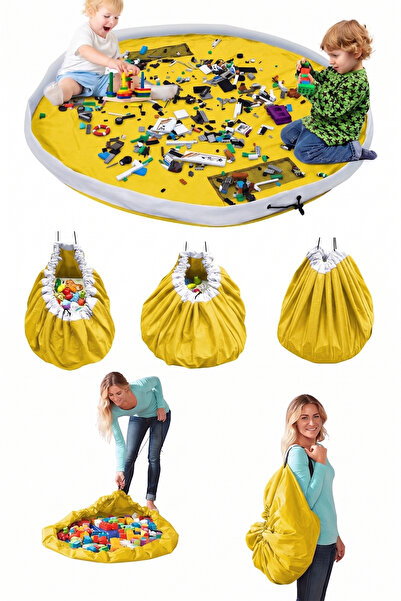 KAŞIKBEY Çocuk Oyuncak Hurcu Toplanır Çanta Oyun Halısı Lego Puzzle Ve Yapboz...