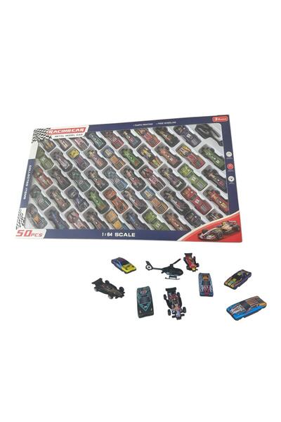 ADIRI SHOP Μεγάλο Σετ 50 Αγωνιστικών Αυτοκινήτων, Κλίμακα 1:64, Ελεύθερη Κίνη...