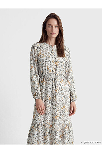 LC Waikiki Rmz Gi̇yi̇m Farkiyla Zero Roba Collar Floral Dress
