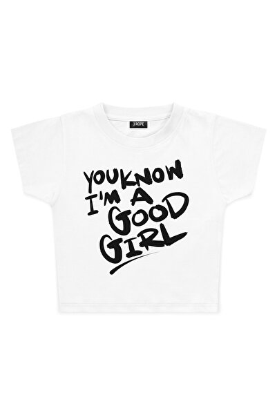 3 ROPE Ξέρεις, είμαι καλή κοπέλα - Μπλουζάκι Baby Tee Crop