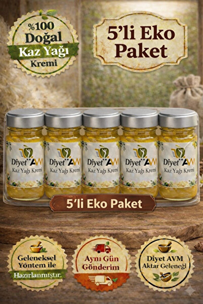 Diyet AVM Kars Geleneksel Kaz Yağı Kremi 5’li Dev Palet Anadolu’nun Kadim Gel...
