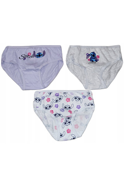 Lilo & Stitch Σετ 3 βαμβακερά εσώρουχα για κορίτσια, 122-128 εκ., 7-8 ετών, Γκρι