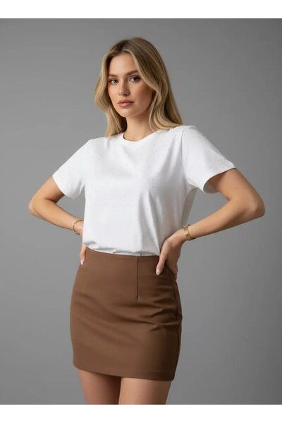 Park Karon 26047 100% Cotton Women's Crew Neck Stone Embroidered Oversize Com...