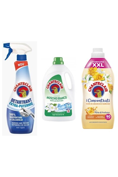Chanteclair Set 3 Chanteclair: 1x Strong Descaler, 1x White Musk Detergent, 1...