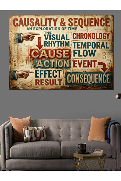 Artmeg Retro Typography Information Board Design Decorative Canvas - Mdf Wood...