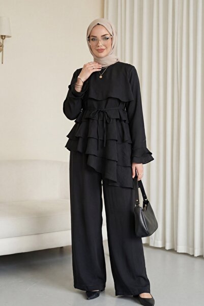 Modamorfo Ασύμμετρο παντελόνι με λεπτομέρεια στο κάτω μέρος και κορδόνια, με ...