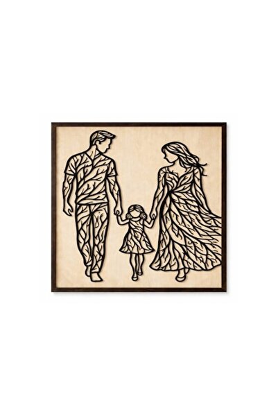 OEM Artă decorativă din lemn pentru perete, Familie (Mamă, Tată și Fiică), Pe...