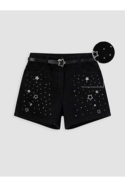 LC Waikiki Ψηλόμεσο τζιν σορτς για κορίτσια με πέτρες (S6)