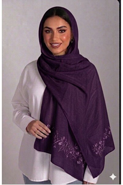 Veil Designer طرحة بوال موف عتيق قماش ياباني بتطريز علي طرفين الطرحه ورد و اغ...