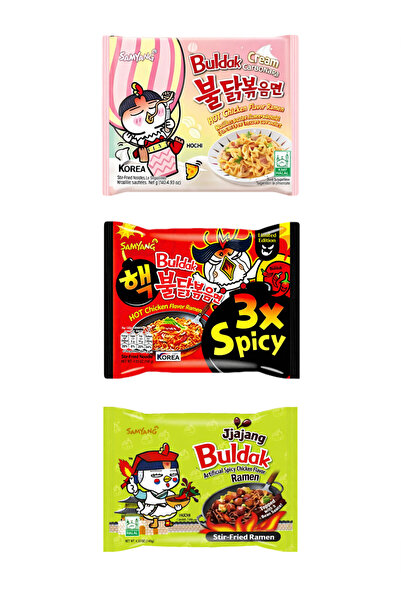 buldak Hot Chicken Ramen 3'lü Kombo Karışık Paket Helal