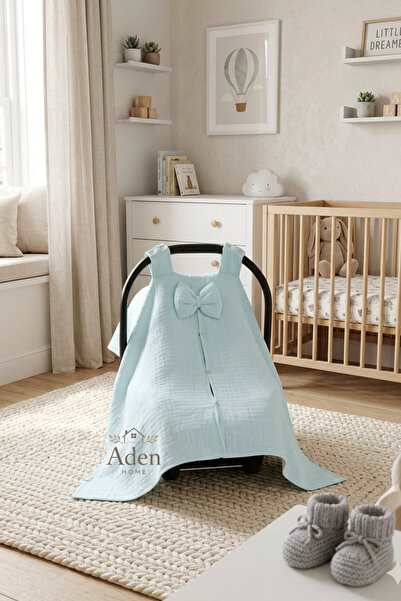 Aden Home Collection %100 Pamuklu Dört Kat Bürümcük Müslin Bebek Puset Örtüsü