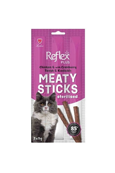 Reflex Plus Meaty Sticks Sterilised Kedi Ödül Maması Tavuk & Kızılcık 3x5g