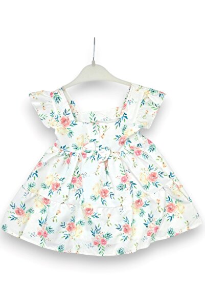 VOY KİDS Κοριτσίστικο καλοκαιρινό φόρεμα με λουλουδάτο σχέδιο και τιράντες, γ...