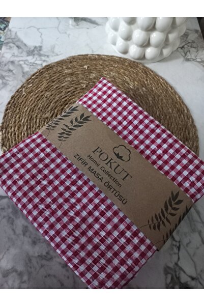 MODA24 kırmızı poti kare sofra bezi, masa örtüsü, piknik örtüsü