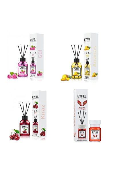 Eyfel Set 4 Eyfel: 1x Trandafir, 1x Ananas, 1x Cirese, 1x Red dragon