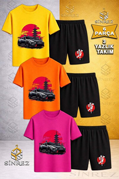 SİNREZ Tricou cu gât rotund imprimat pentru copii CAR SYH TOKYA DAIRE ONUNDE,...