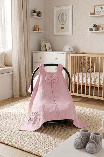 Aden Home Collection %100 Pamuklu Dört Kat Bürümcük Müslin Bebek Puset Örtüsü