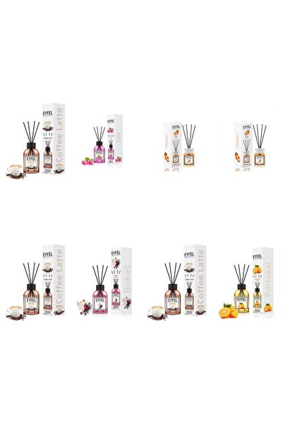 Eyfel Set 8 Eyfel: 3x Cafea, 1x Trandafir, 2x Piersica, 1x Bouquet, 1x Portocala